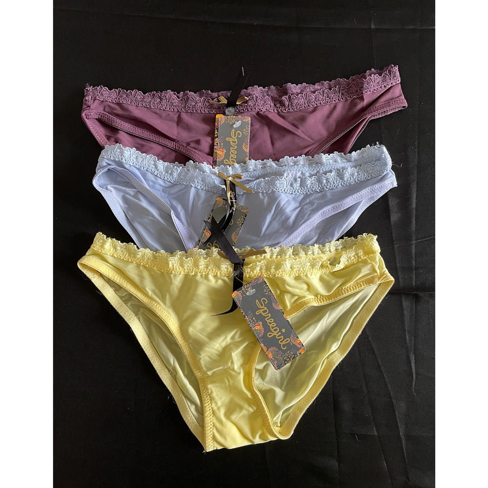 3 PAIR SEVEN TIL MIDNIGHT FRENCH CUT BIKINI PANTIES LINGERIE SIZE L NEW